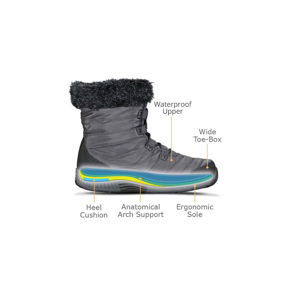 Orthofeet Alps Women's Waterproof Winter Boots Flow Feet