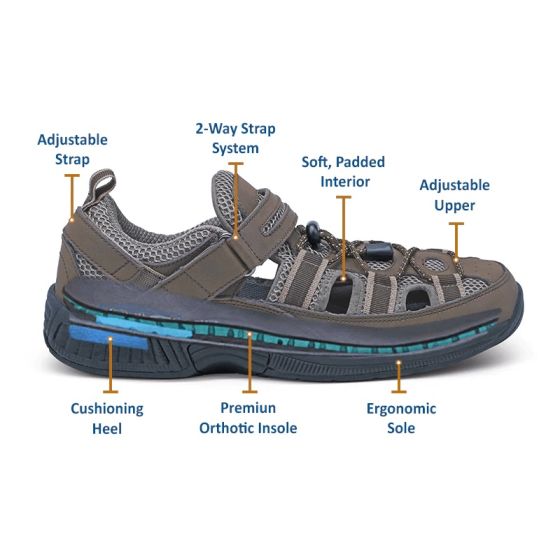 Orthofeet Clearwater - Men's Orthopedic Fisherman Shoes