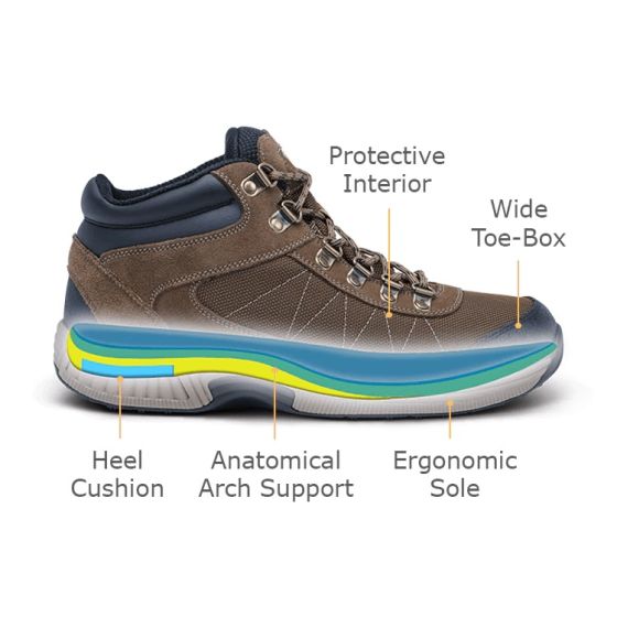 Orthofeet Hunter - Men's Comfort Hiking Boots