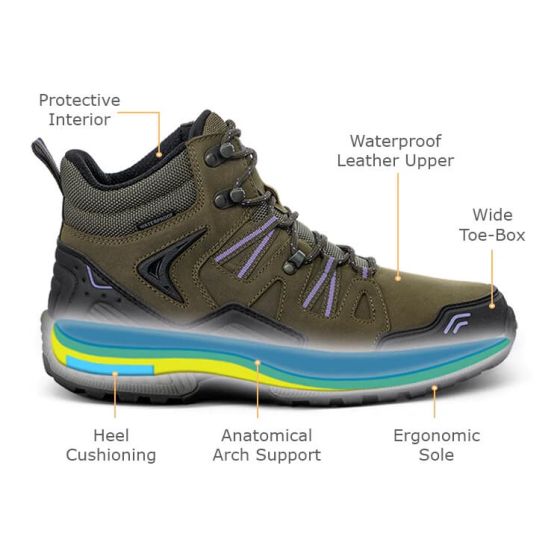 Orthofeet Dakota -Women's Waterproof Hiking Shoes