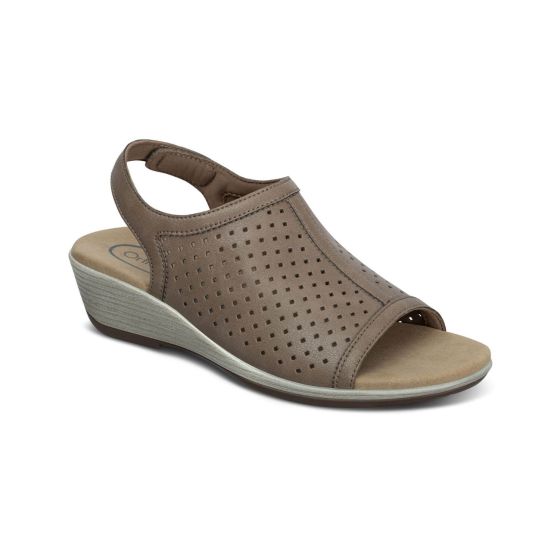 Orthofeet Hazel - Women's Wedge Sandals Taupe - photo 2