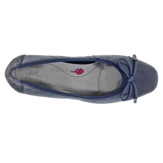 Ros Hommerson Tasha - Women's Flat Leather Dress Shoes Navy Sheep/Iguana - photo 12
