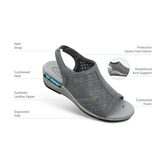 Orthofeet Hazel - Women's Arch Support Slide Orthotic Sandals