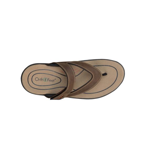 Orthofeet Eldorado - Men's Adjustable Strap Flip-Flop Sandals