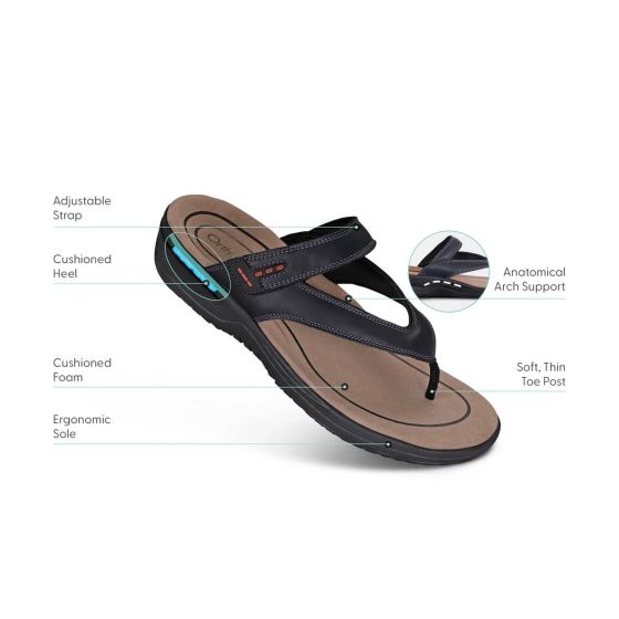 Orthofeet Eldorado - Men's Adjustable Strap Flip-Flop Sandals