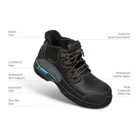 Orthofeet Graphite - Men's Hands-Free Work Boots