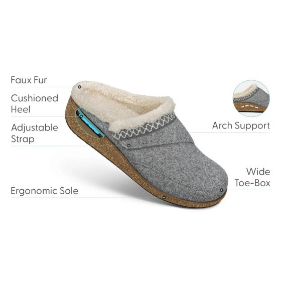 Orthofeet Clara - Women's Mule Slippers Grey - photo 4