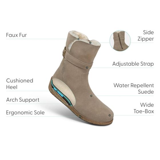 Orthofeet Claire - Women's Comfort Boots Taupe - photo 10