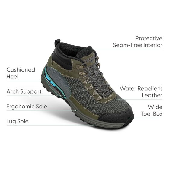 Orthofeet Hunter - Men's Comfort Hiking Boots Olive - photo 15