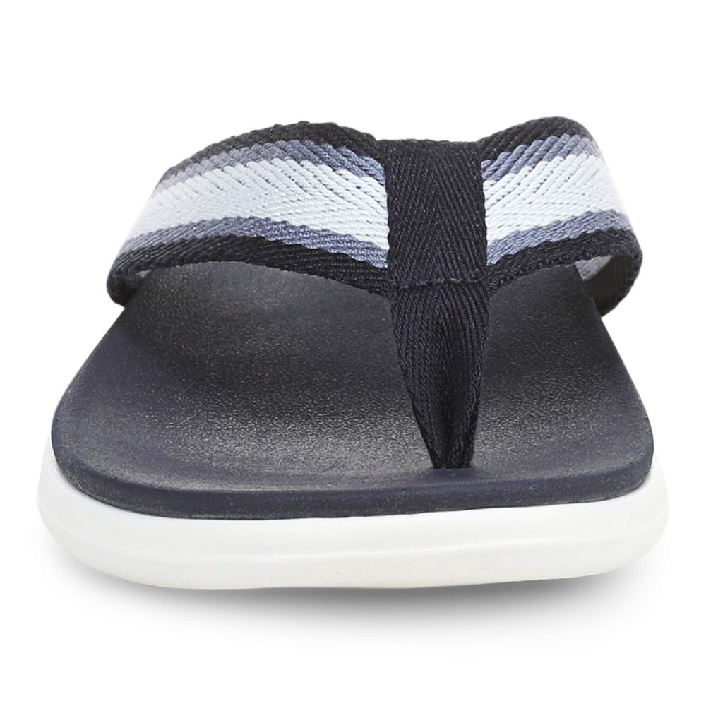 Vionic Sandals Indigo Flip Flops 12 Navy Blue Striped Casual Beach Summer Vionic Beach Indigo - Women main image 2