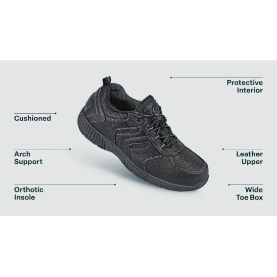 Orthofeet Pacific Palisades - Men's Orthopedic Walking Shoes Black (Waterproof) - photo 11