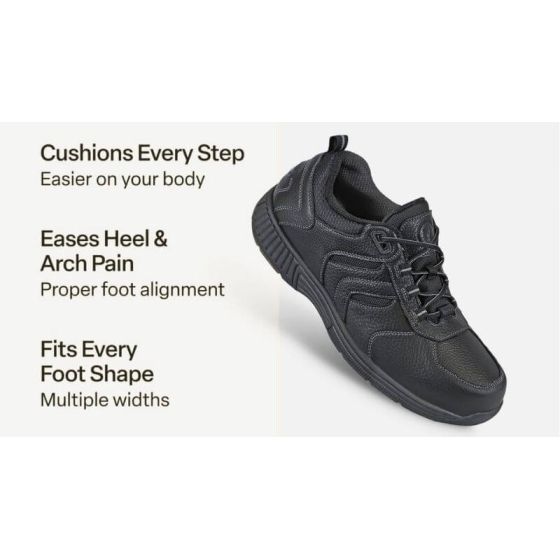 Orthofeet Pacific Palisades - Men's Orthopedic Walking Shoes Black (Waterproof) - photo 12