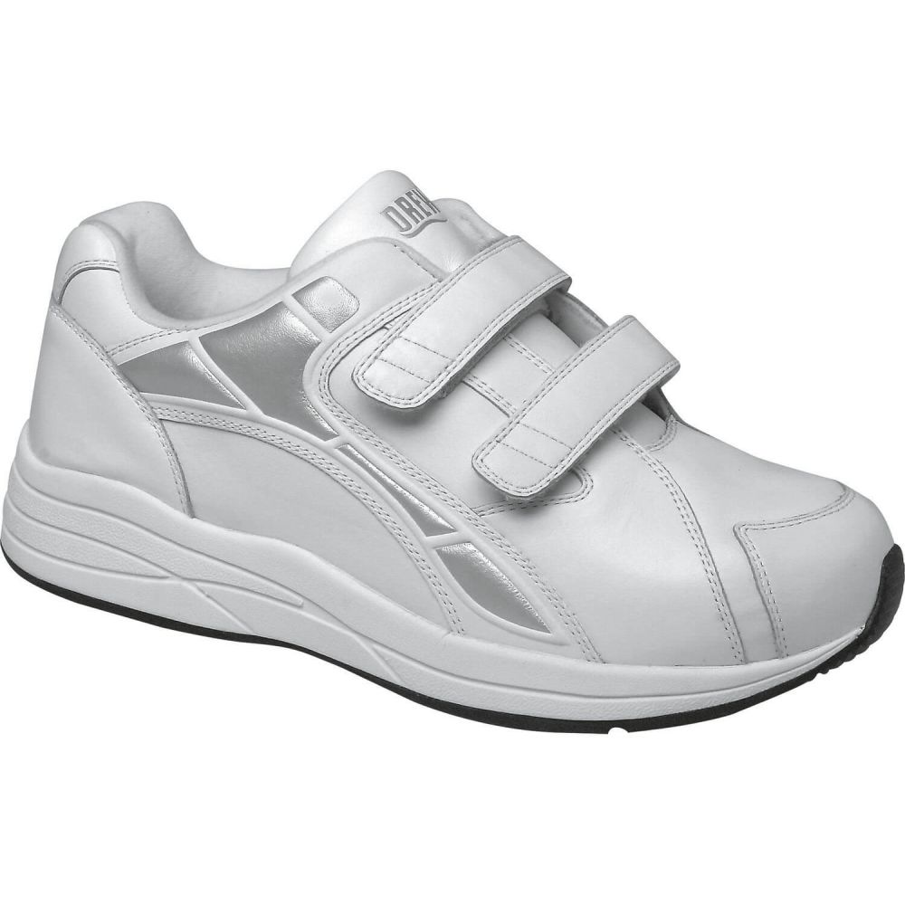 Drew Force Mens White Leather Athletic Walking Shoes Sneakers 40960-22 Sz 9.5 M Drew Force - White Mens Athletic Shoes - 40960 - Free  main image 3