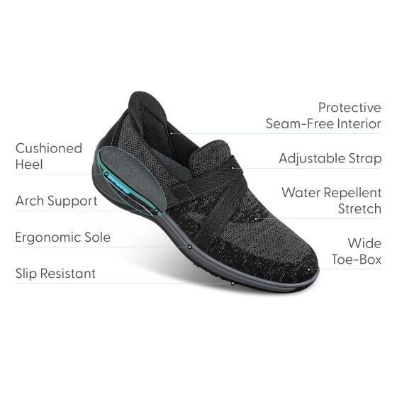 Orthofeet Amalya - Women's Strap Slip-On Shoes