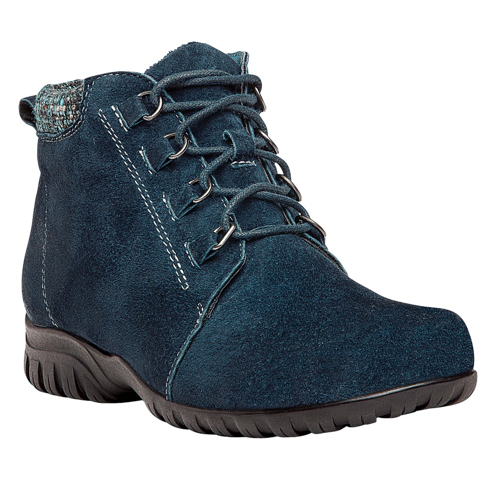 (取寄) プロペット レディース デラニー Propet women Propet Delaney Navy Suede Propét Delaney - Women's Comfort Boots | Flow Feet Orthopedic Shoes