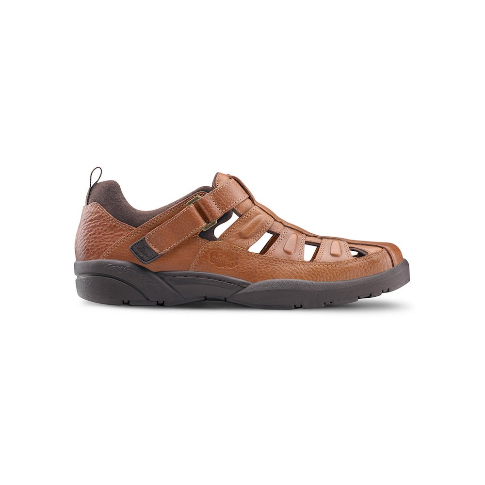 Dr. Comfort Fisherman Sandals Men\'s Brown Leather Diabetic Shoes 9820 s-l400.jpg main image 2