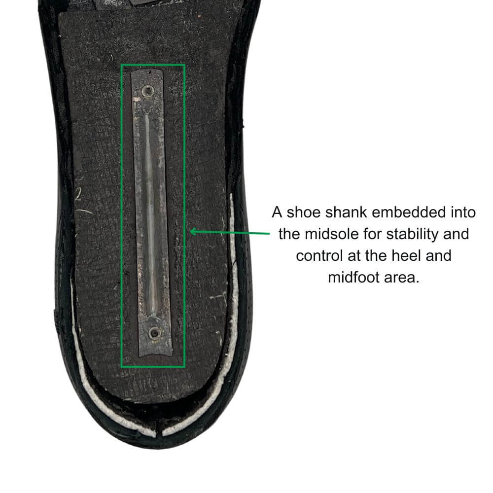 Image of an embedded steel shank in midsole