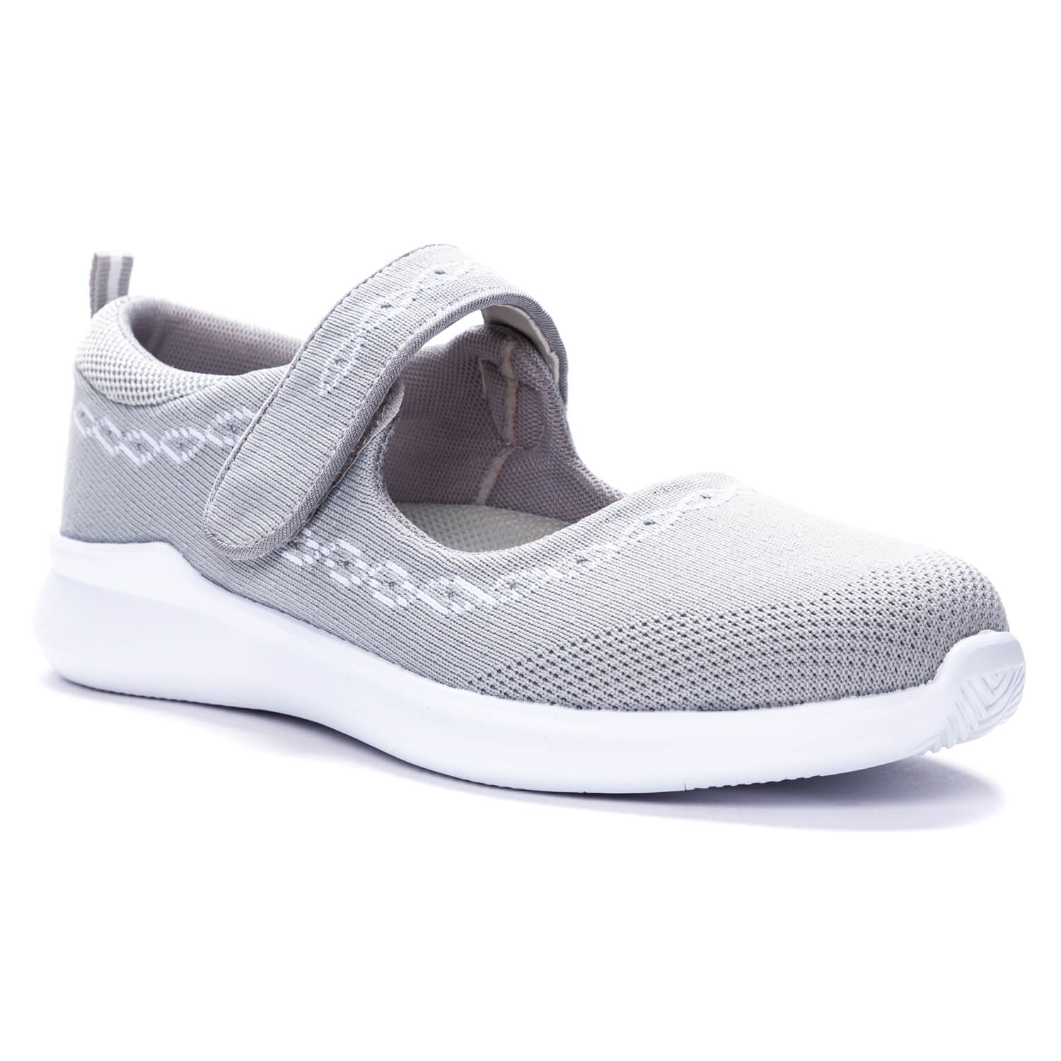 Propét TravelBound Mary Jane - Women's Comfort Mary Jane Shoes (Color: Light Grey - Shoe Size: 