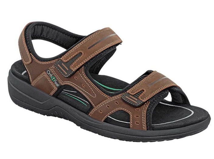 Orthofeet Men\'s Black and Tan Sandals Orthofeet Men main image 4