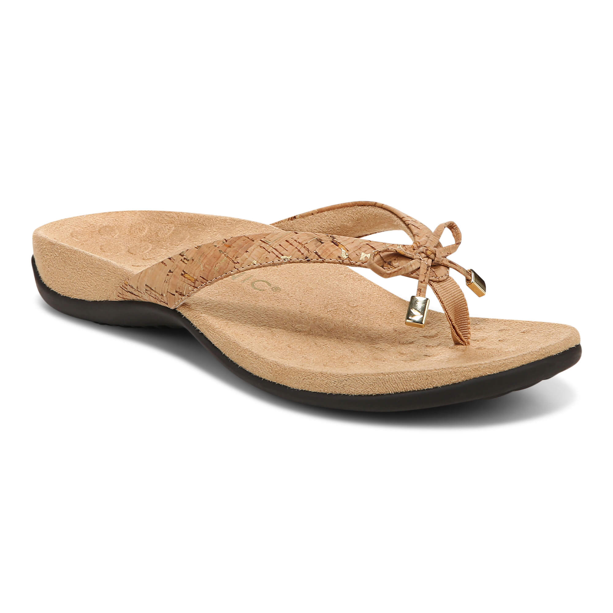 Vionic Dennis Toe-Post Sandal Flip Flop Orthotics M8 W10 Brown NEW bella-braid_blacknappa_silo.jpg main image 4