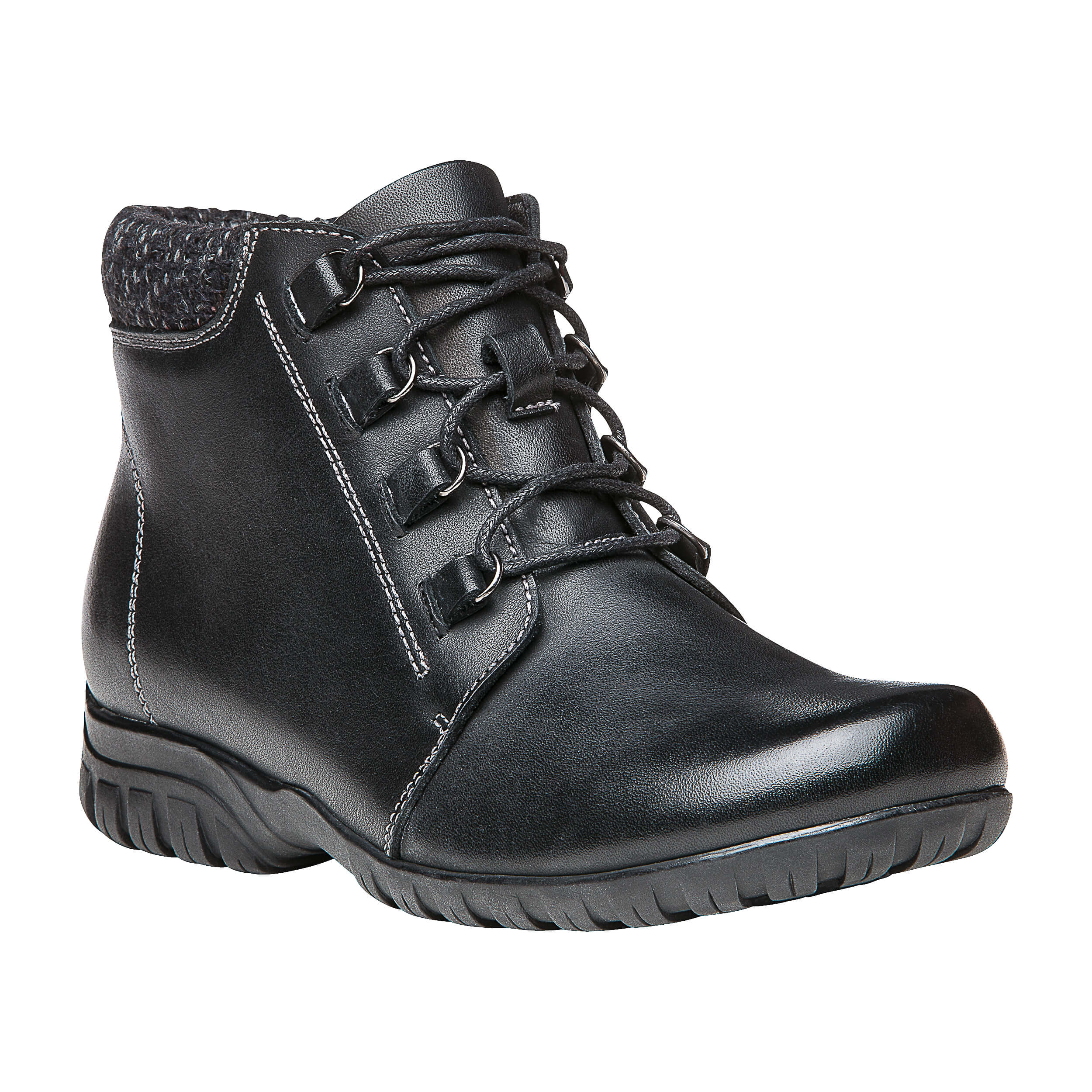 Propet Delaney - Women's Comfort Boots (Color: Black Leather - Shoe Size: 9 - Width: XXW (4E))