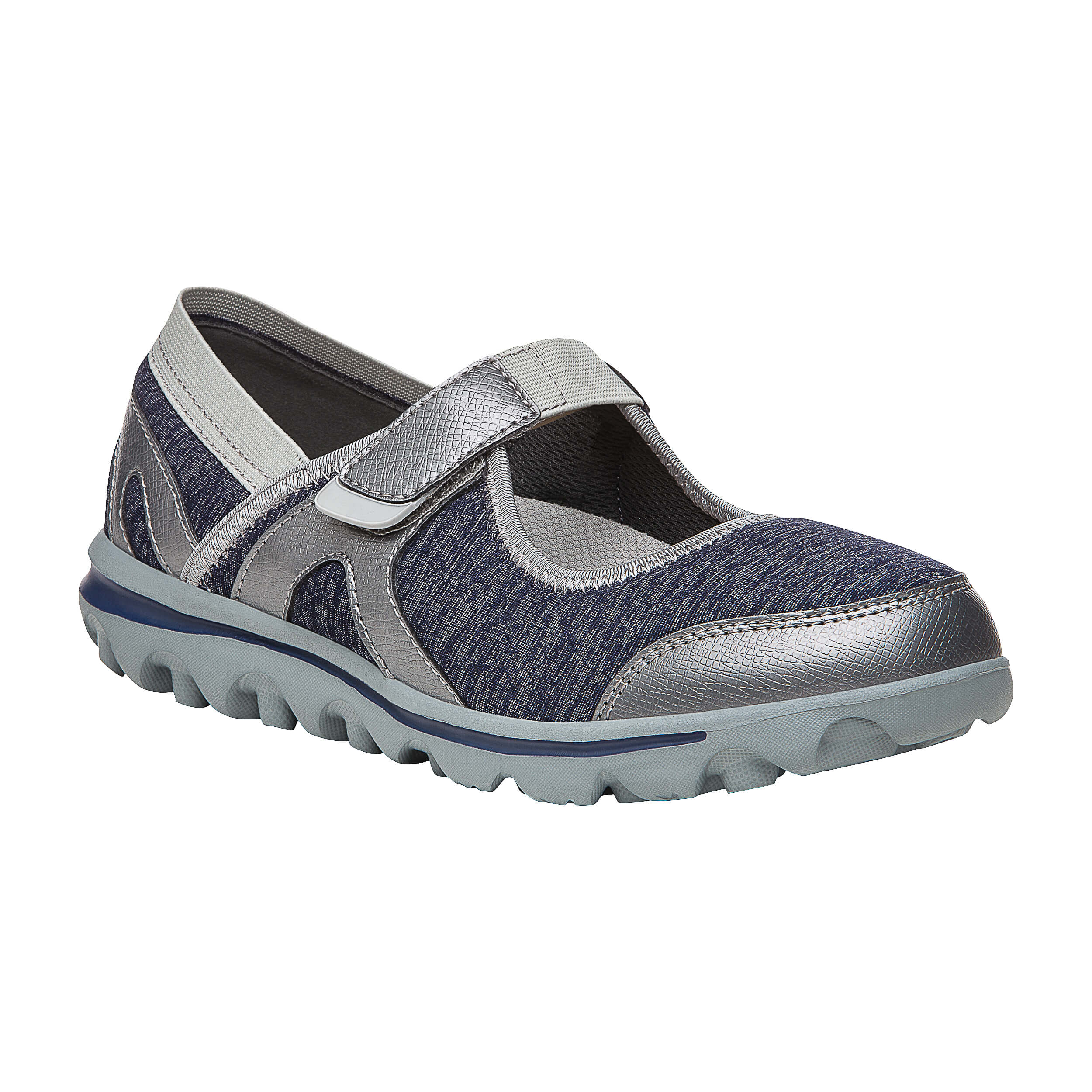Propét Onalee - Women&#039;s Stretchable Mary Jane Shoes (Color: Blue/Silver - Shoe Size: 8.5 - 