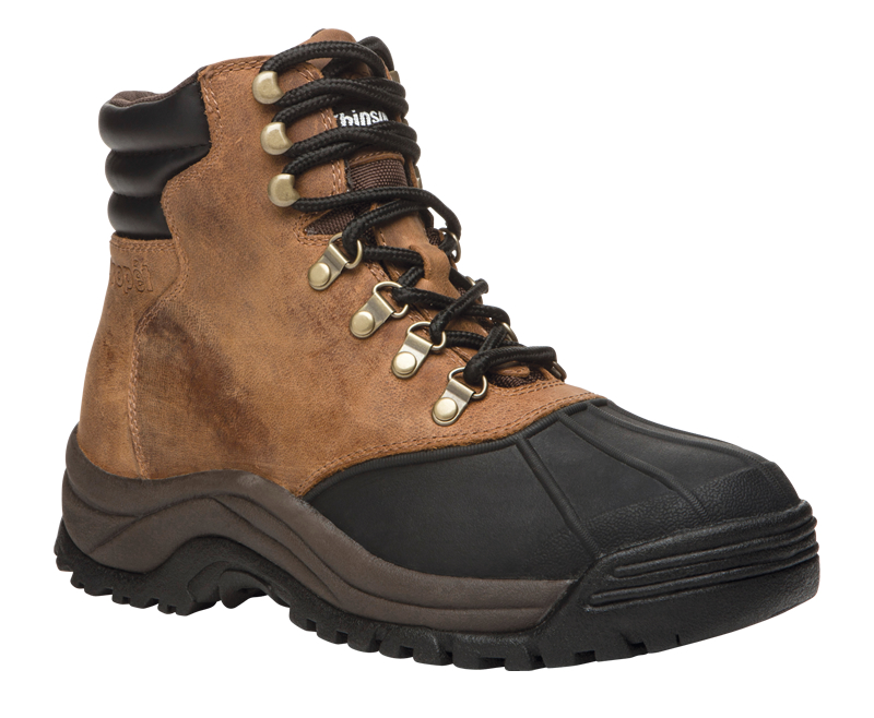 Propét Blizzard Mid Lace - Men's Orthopedic Waterproof Boots (Color: Dark Brown - Shoe Size: 15